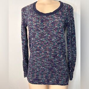 Free People knit pullover sweater Top. Purple blue white Shirt. Size S